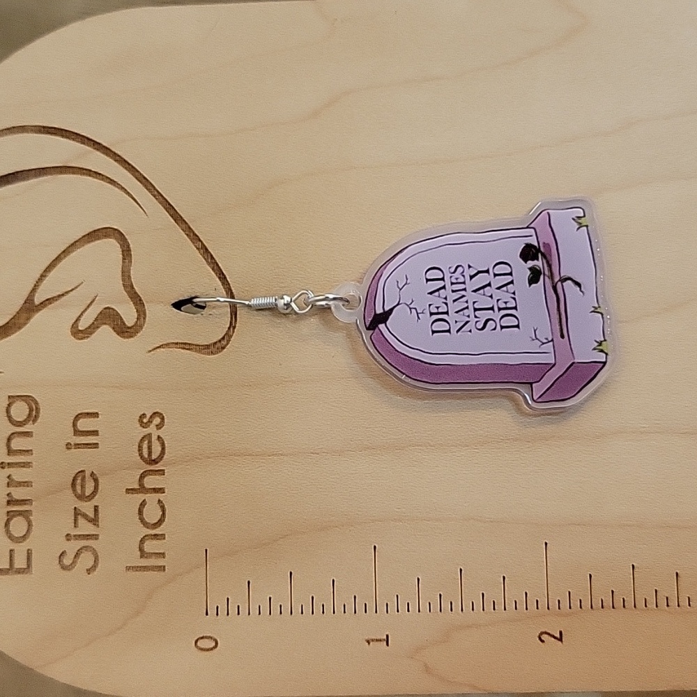 Dead Names Drop Earrings - Picture 3 of 6